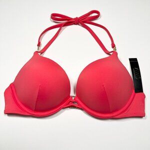 Victoria Secret 34D Bombshell Push Up Bikini Top Add 2 Cups Halter Pink Island